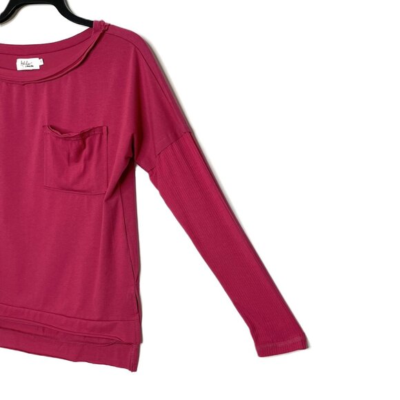 Ashlee by Amaryllis Fuchsia Womens Top Long Sleeve, Size x-small, Relaxed Fit - Picture 3 of 11